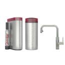 Quooker Flex Square | Reservoirs COMBI | CUBE | verchromt glänzend | sofort-Kochend-Wasserhahn